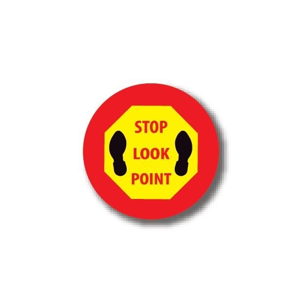 Ergomat 12in CIRCLE SIGNS - Stop Look Point DSV-SIGN 144 #1777 -UEN - main